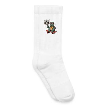 Schildkröte, Turtle -too slow to care Schild - Kinder Tennissocken - Weiß - Rechts