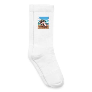 vache cool - Chaussettes de tennis bio enfant - blanc - Droite