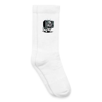 Drôle de bouledogue mauvais signal - Chaussettes de tennis bio enfant - blanc - Droite