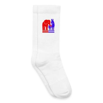 Elephant and Donkey USA - Chaussettes de tennis bio enfant - blanc - Droite