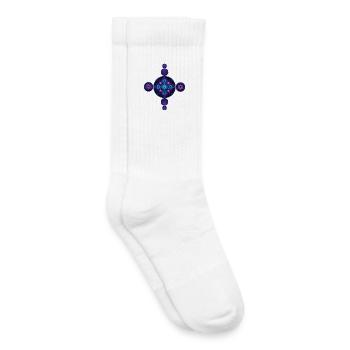 Produit léger mandala en bleu et violet - Chaussettes de tennis bio enfant - blanc - Droite