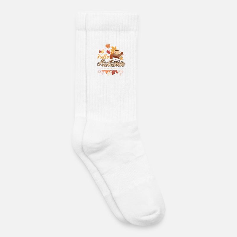 Herbstliche Gemütlichkeit mit Kaffee - Kinder Tennissocken - Weiß