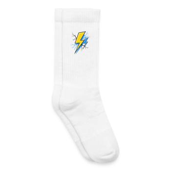 Rayon Bleu Jaune - Chaussettes de tennis bio enfant - blanc - Droite
