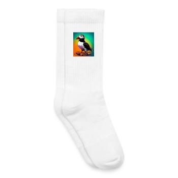 macareux - Chaussettes de tennis bio enfant - blanc - Droite