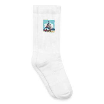 Pile de livres Rise - Chaussettes de tennis bio enfant - blanc - Droite