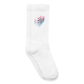 Kassetten 3D – Retro Mixtape Vintage Perspektive - Kinder Tennissocken - Weiß - Rechts