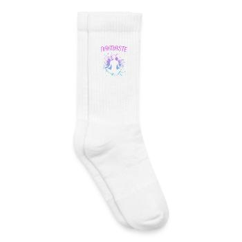 Yoga Namasté Om - Chaussettes de tennis bio enfant - blanc - Droite