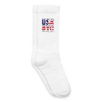 Lettres du drapeau des États-Unis à New York - Chaussettes de tennis bio enfant - blanc - Droite
