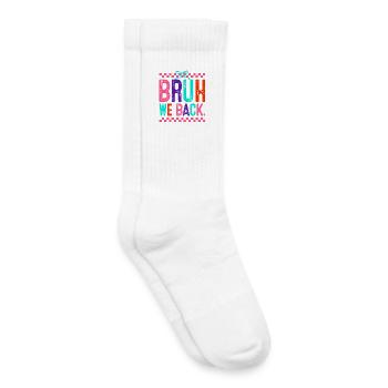 Bruh We Back Neon Pop - Chaussettes de tennis bio enfant - blanc - Droite