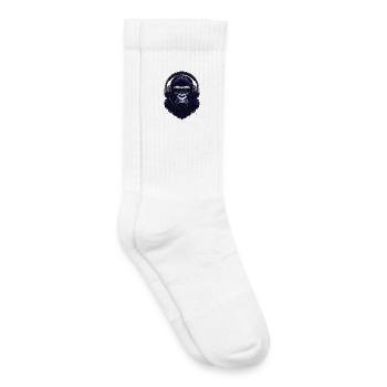 Gorille avec casque - Cool Music Design - Chaussettes de tennis bio enfant - blanc - Droite