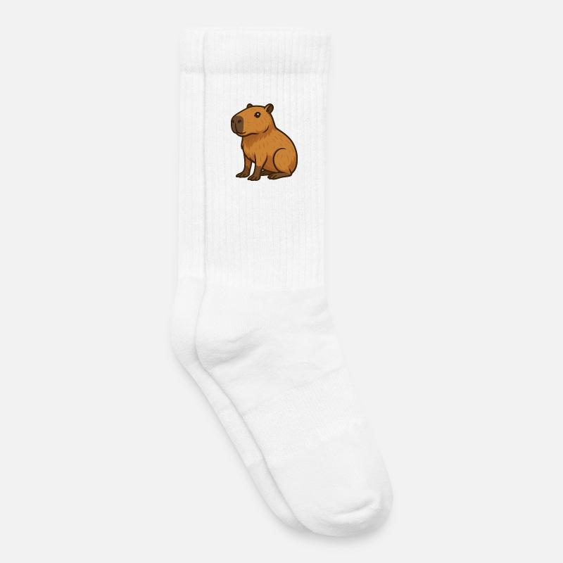 Wombat Capybara Biber - Kinder Tennissocken - Weiß