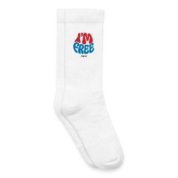 I'M FREE #1 - let's talk - Kids Tennis Socks - white - Right