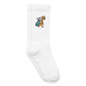 Lustiger Giraffen-Golfer Cartoon Cooles Golftier - Kinder Tennissocken - Weiß - Rechts