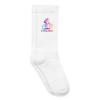 Mädchen Radfahrerin auf dem Mountainbike - Kinder Tennissocken - Weiß - Rechts