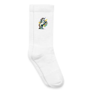 Licorne Pop Art Magie Fantastique Colorée Magie Conte de Fées Magie - Chaussettes de tennis bio enfant - blanc - Droite