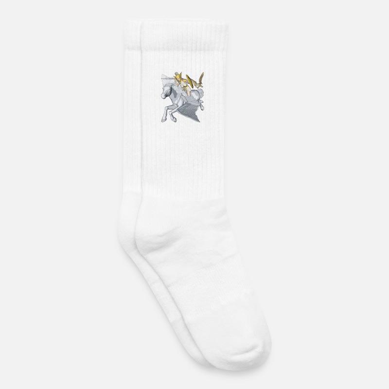 Athene und Pegasus - Kinder Tennissocken - Weiß