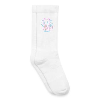 Neon-Regenboot-Drache in Neon Lines - Kinder Tennissocken - Weiß - Rechts