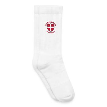 Bouclier de Copenhague avec drapeau danois - Chaussettes de tennis bio enfant - blanc - Droite