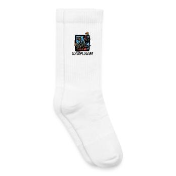 Floraison de fleurs sauvages avec les abeilles - Chaussettes de tennis bio enfant - blanc - Droite