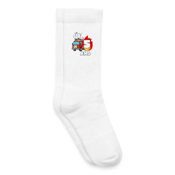 J’ai 5 ans camion de pompier fun - Chaussettes de tennis bio enfant - blanc - Droite