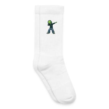 Extraterrestre en dab – Motif de dessin animé de science-fiction drôle - Chaussettes de tennis bio enfant - blanc - Droite