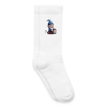 GnomePotterBlue - Chaussettes de tennis bio enfant - blanc - Droite