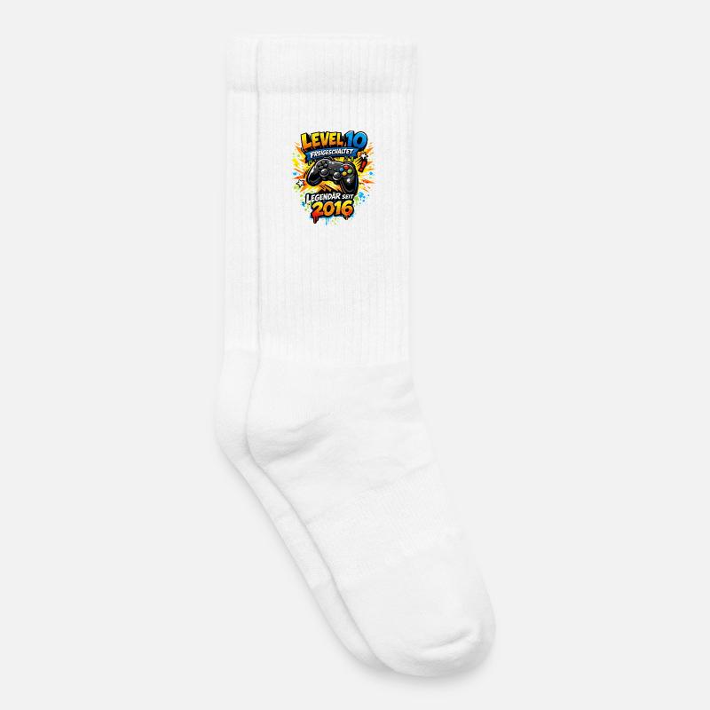 Level 10 Complete 2016 Geburtstag Junge Gamer Gesc - Kinder Tennissocken - Weiß