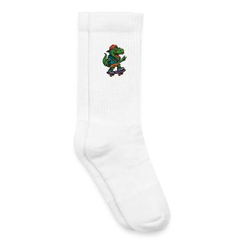 Patineur de rue T-Rex - Chaussettes de tennis bio enfant - blanc - Droite