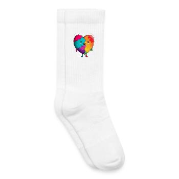 Regenbogenherz Umarmung - Kinder Tennissocken - Weiß - Rechts