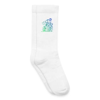 Iconic road bike motif - Kids Tennis Socks - white - Right