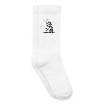 Robot watering a flower - Kids Tennis Socks - white - Right