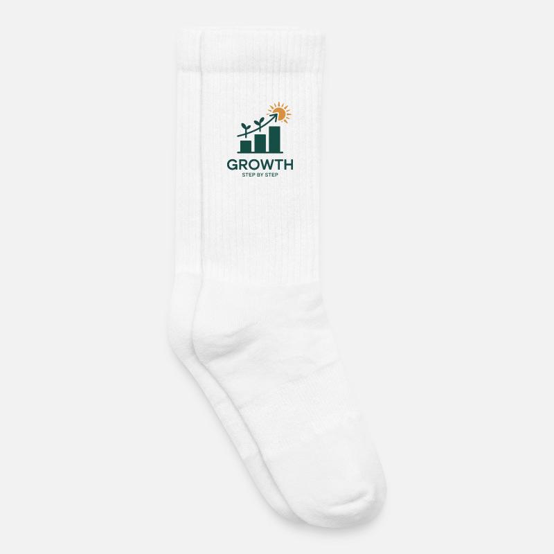 Growth Step by Step – Success & Growth - Kids Tennis Socks - white