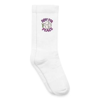 Prière de la Colombe de la Paix et de l’Olive - Chaussettes de tennis bio enfant - blanc - Droite