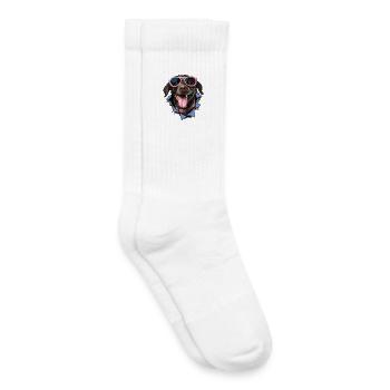 Hund mit rosa Sonnenbrille - Kinder Tennissocken - Weiß - Rechts