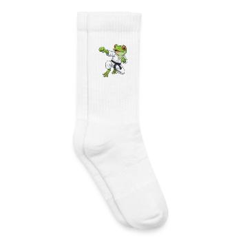 Grenouille Crapaud Tradition du Karaté au Japon - Chaussettes de tennis bio enfant - blanc - Droite