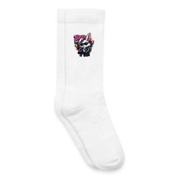 Bad Bunny Süßer Osterhase mit buntem Ei - Kinder Tennissocken - Weiß - Rechts