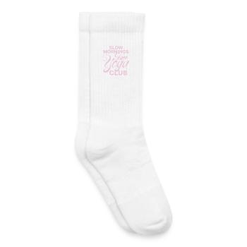 Club de yoga Visage des matins lents - Chaussettes de tennis bio enfant - blanc - Droite