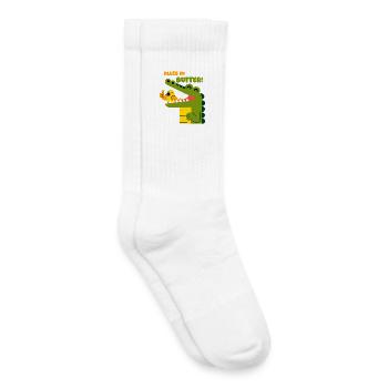 Alles in Butter: Alligator und Spatz - Kinder Tennissocken - Weiß - Rechts