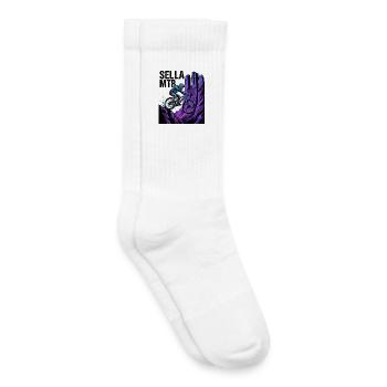 Sellaronda Italie Sortie de VTT néon sur la falaise - Chaussettes de tennis bio enfant - blanc - Droite