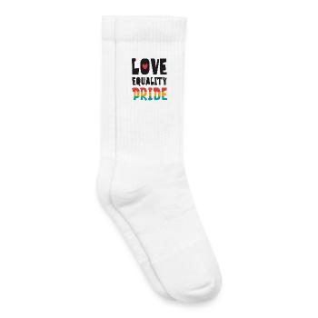 Mois de la Fierté LGBTQ - Amour. L’égalité. Vient - Chaussettes de tennis bio enfant - blanc - Droite