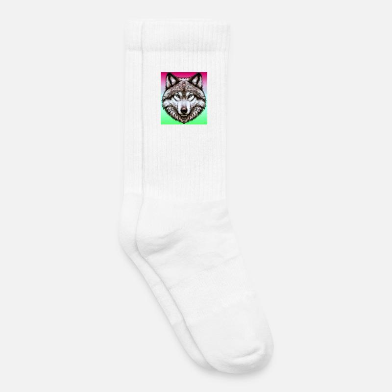 Wolf - Kids Tennis Socks - white