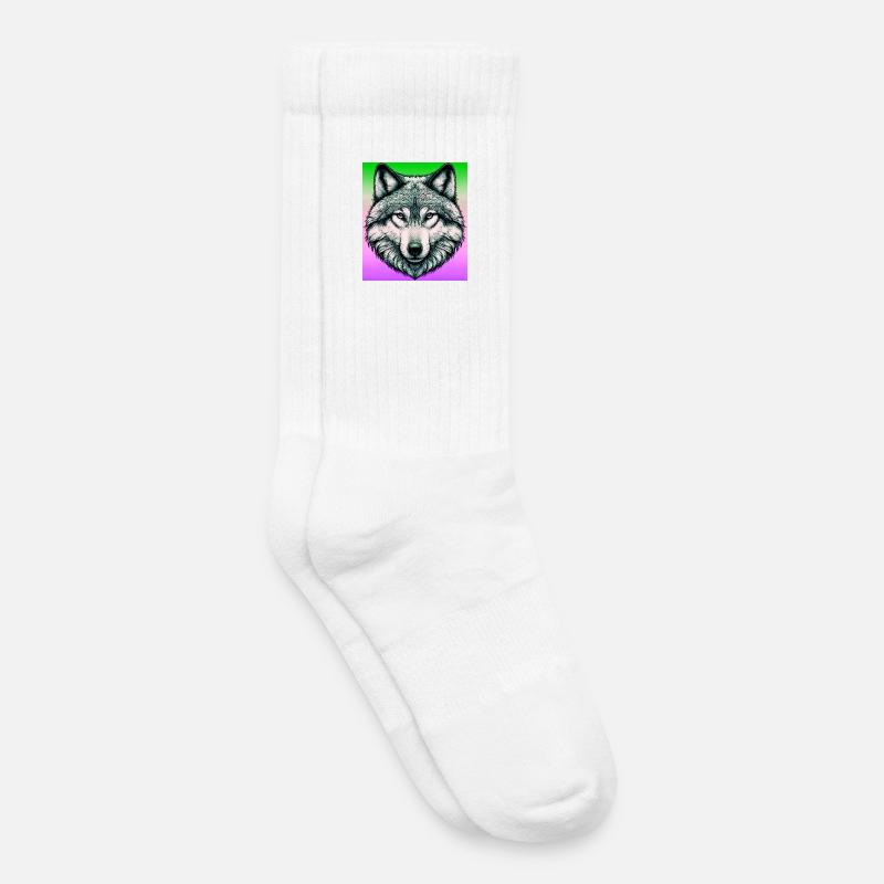 Wolf - Kids Tennis Socks - white