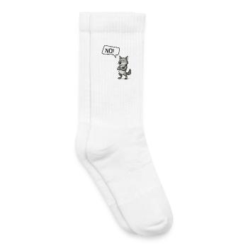 Nö! Wolf – Sturer Einzelgänger sagt Nein - Kinder Tennissocken - Weiß - Rechts