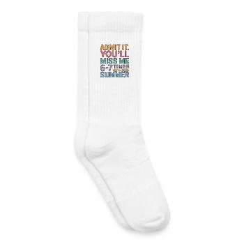 Gib es zu, du wirst mich diesen Sommer 6-7 Mal vermissen - Kinder Tennissocken - Weiß - Rechts