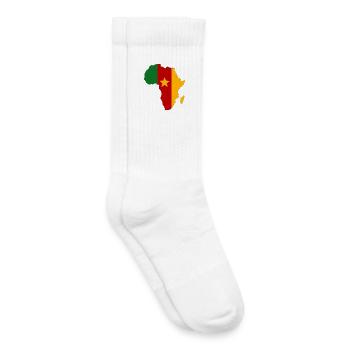 Kamerun Flagge Afrika - Kinder Tennissocken - Weiß - Rechts