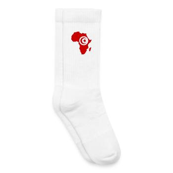 Drapeau de la Tunisie Afrique - Chaussettes de tennis bio enfant - blanc - Droite