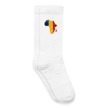 Tschad_Flagge_Afrika_used - Chaussettes de tennis bio enfant - blanc - Droite