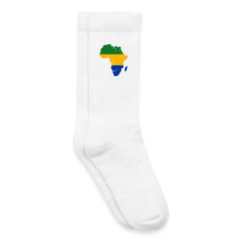 Gabon_Flagge_Afrika_used - Chaussettes de tennis bio enfant - blanc - Droite
