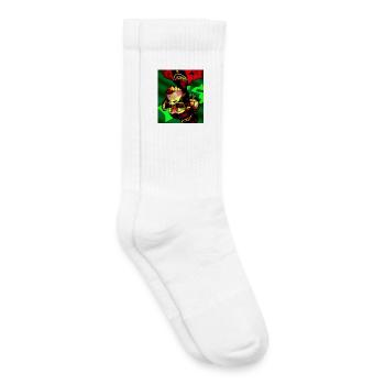 Geometrischer Neon-Tierkopf mit Sonnenbrille - Kinder Tennissocken - Weiß - Rechts