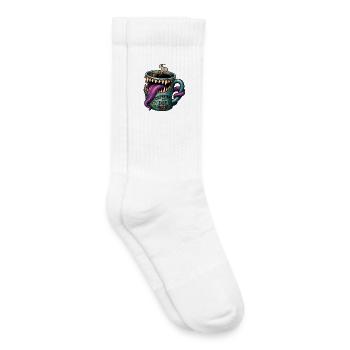 Tasse Monstre Mimic Café Caffeine Humour - Chaussettes de tennis bio enfant - blanc - Droite